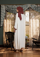 Hijabi.Pk Cream Embroidery Abaya | Serene Threads